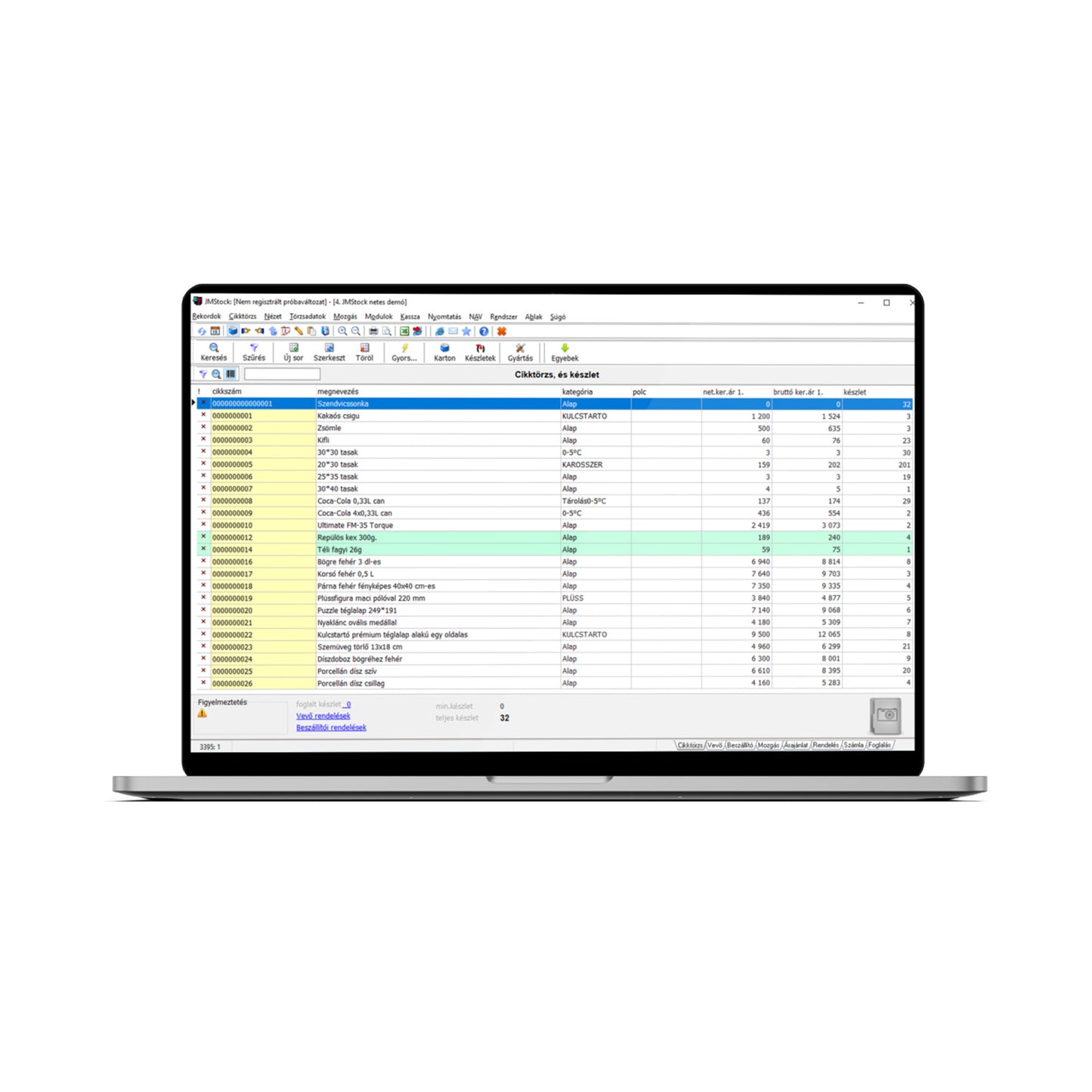 JMStock raktári- és online számlázó rendszer